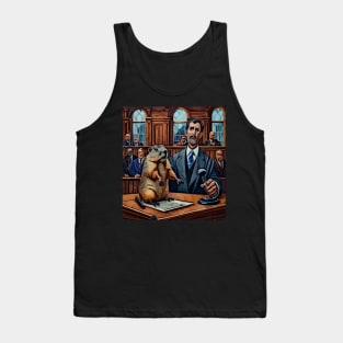 watercolor groundhog in the courtroom Tank Top